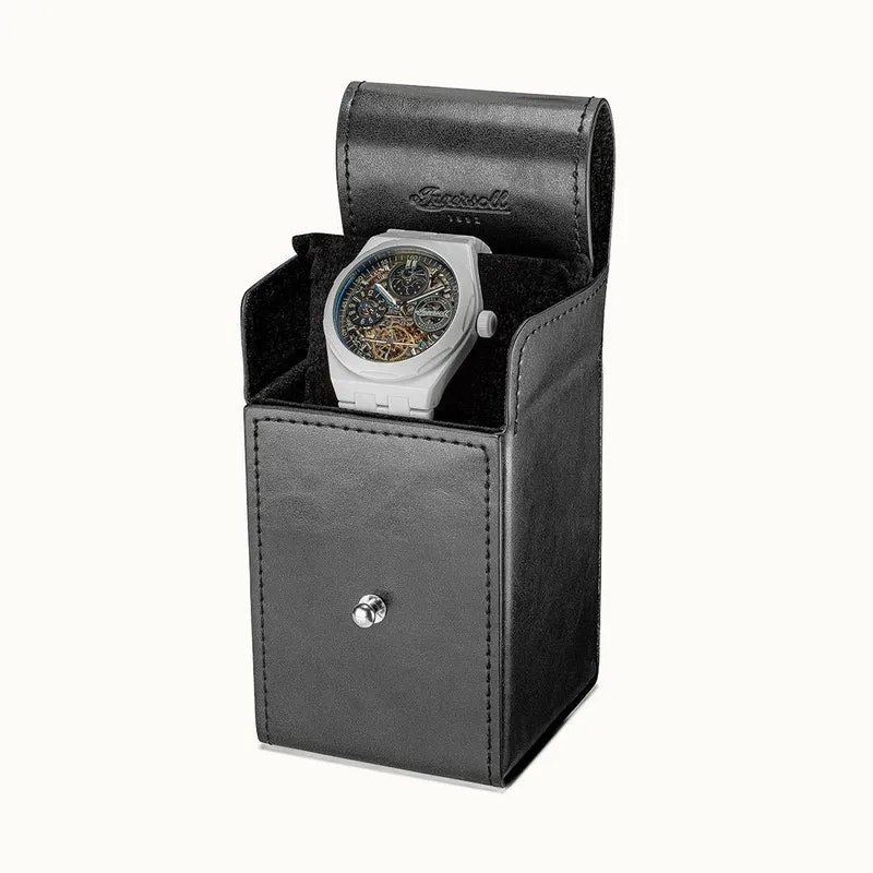 Ingersoll The Broadway I15101 Herrenuhr Weiß • Keramik Automatikuhr • Dual Time