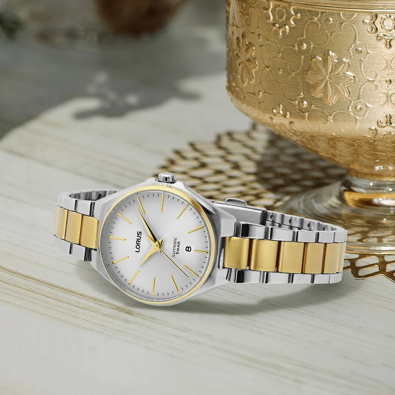 Lorus Dress RJ270BX9 Damen Armbanduhr Weiß • Saphirglas • Edelstahlarmband