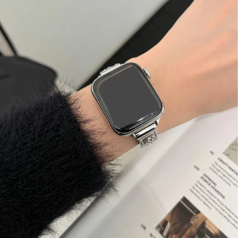 Auffallend Süß Apple Smartwatch Metall Und Strass Universell Armband