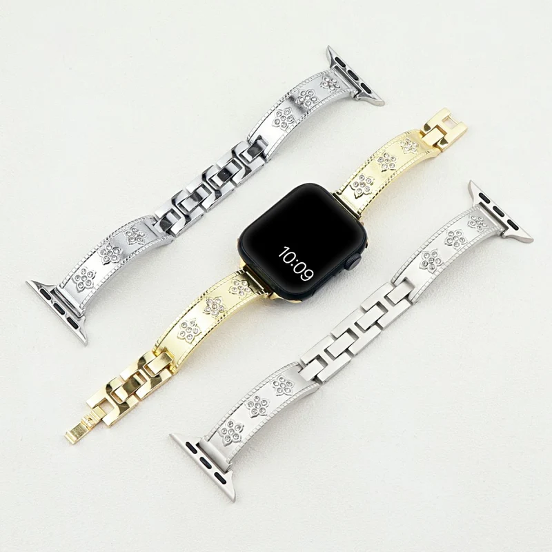 Auffallend Süß Apple Smartwatch Metall Und Strass Universell Armband