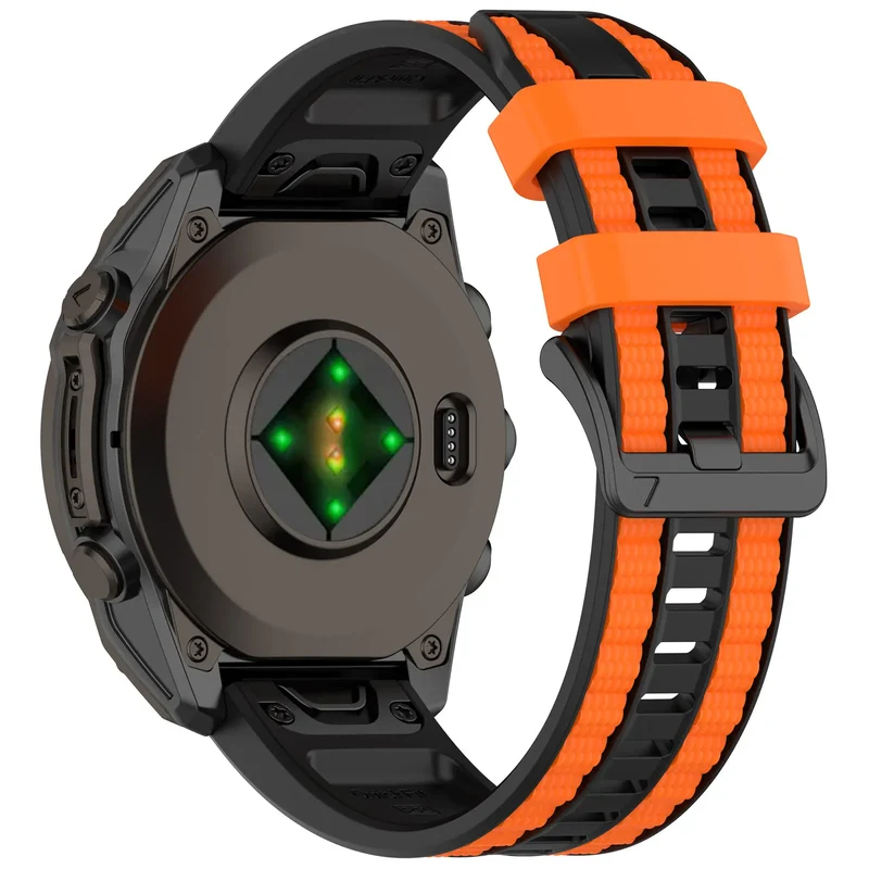 Garmin Fenix 8 - 51mm Sport Grain Armband (Schwarz/Orange)