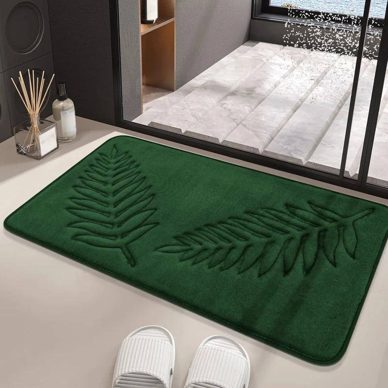 Weicher Plüsch-Blatt-Design-Badeteppich für das Badezimmer
