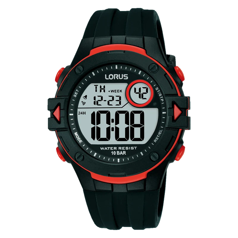 Lorus R2323PX9 Herrenuhr Digital 40mm Schwarz • 10 ATM Wasserschutz • 13 Funktionen