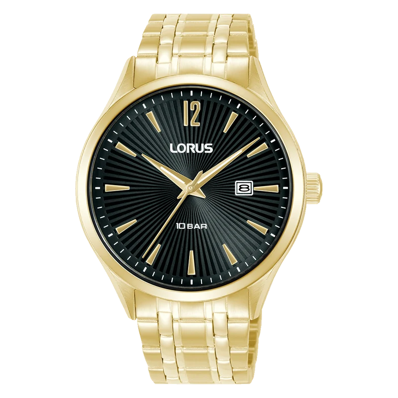 Lorus Classic RH994RX9 Herrenuhr Schwarz • Mineralglas • Edelstahlarmband