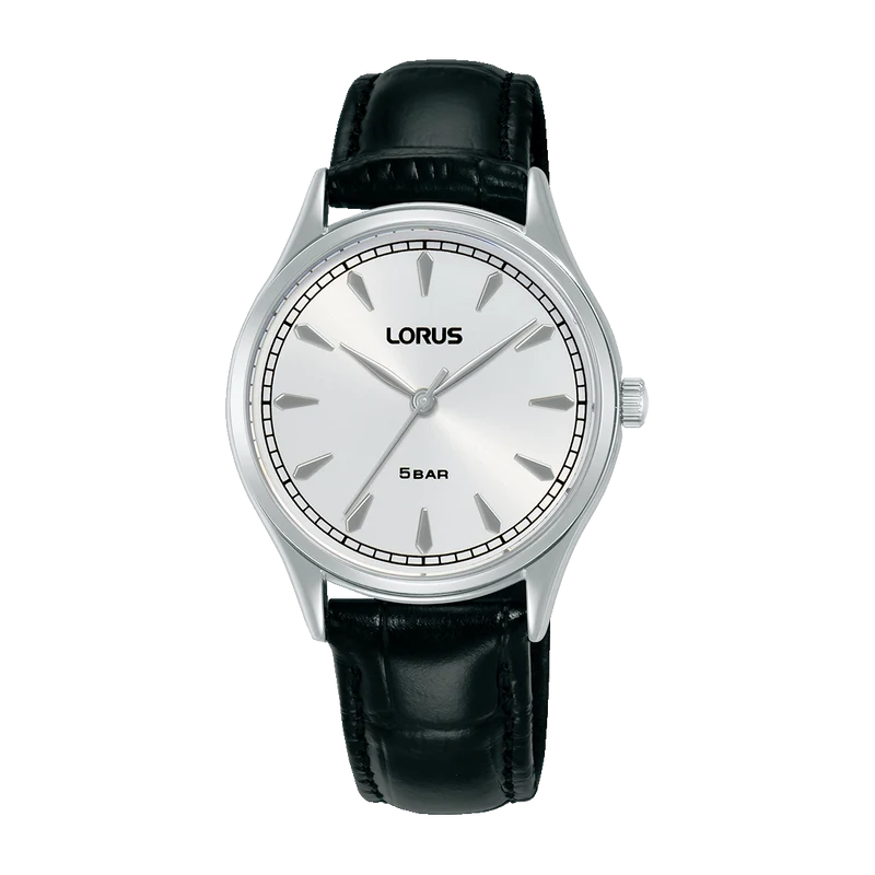 Lorus Classic RG297YX9 Damen Armbanduhr • Mineralglas • Schwarzes Lederband