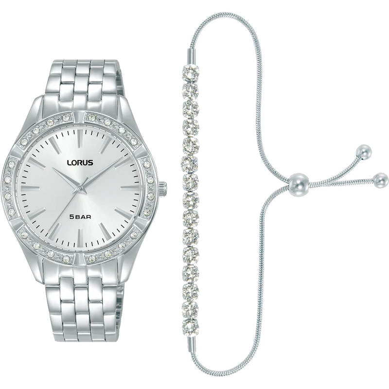 Lorus RG289XX9 Damenuhr Set mit Armband Silber • Mineralglas • Edelstahlarmband
