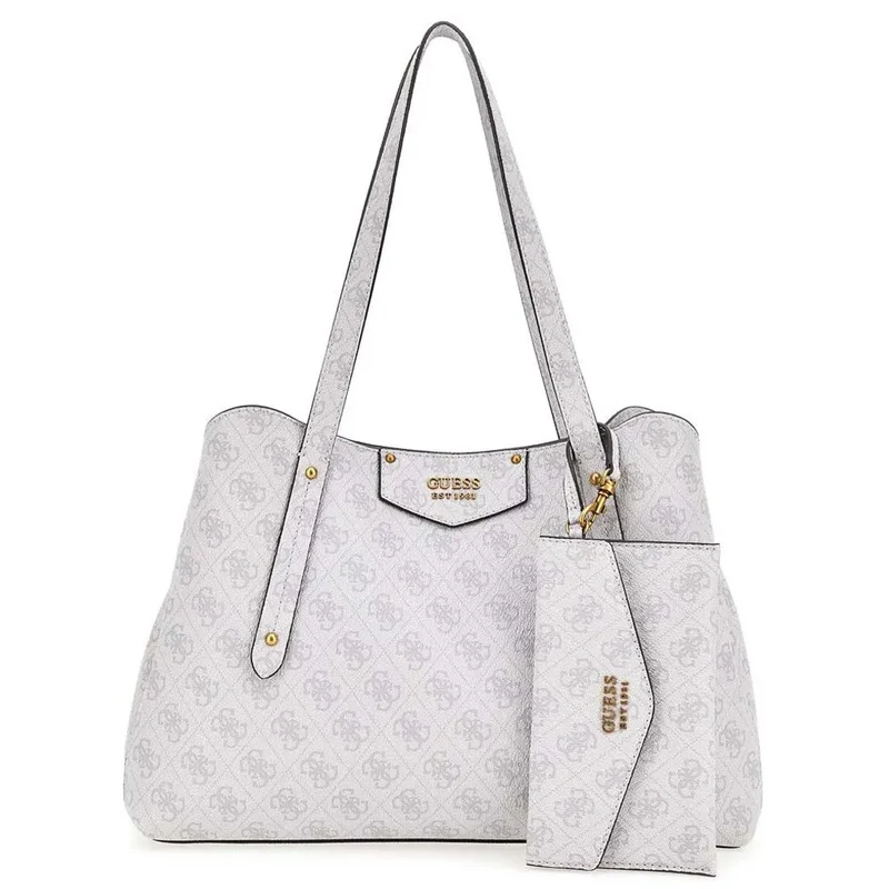 Guess Schultertasche Damen Eco Brenton Girlfriend Satchel Stone Logo HWESB839009 STL
