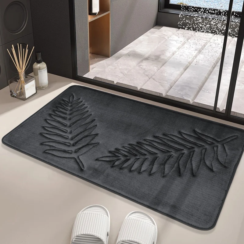 Plüsch tropisches Blatt Badmatte für Badezimmer