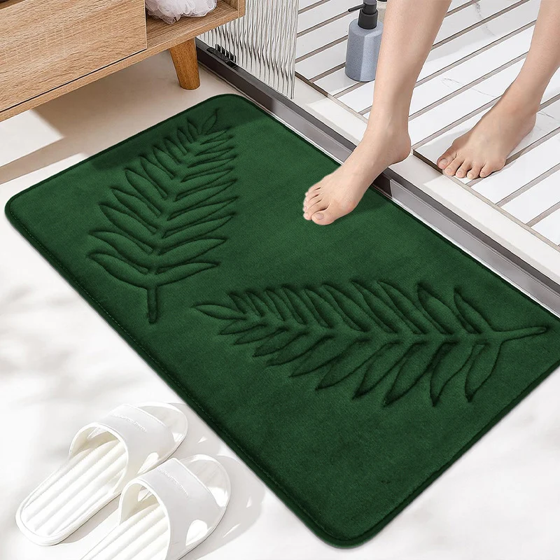 Plüsch tropisches Blatt Badmatte für Badezimmer