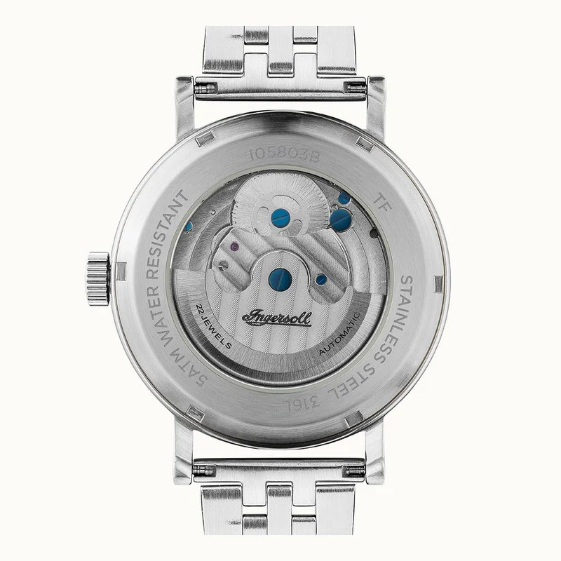 Ingersoll The Charles I05803B Herrenuhr Silber • Automatikwerk • Skelett-Zifferblatt