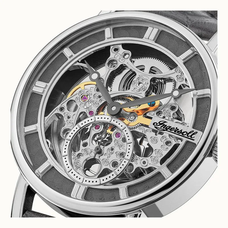 Ingersoll The Herald I00402B Herrenuhr Silber • Skelettwerk • Automatik