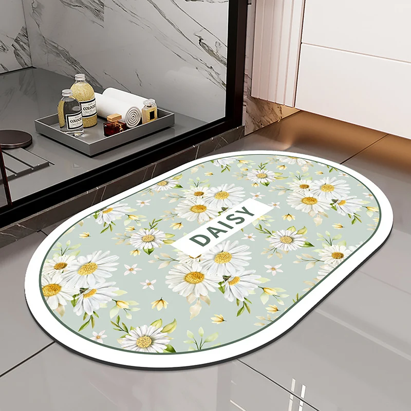 Blumengemusterte rutschfeste Badematte für das Badezimmer