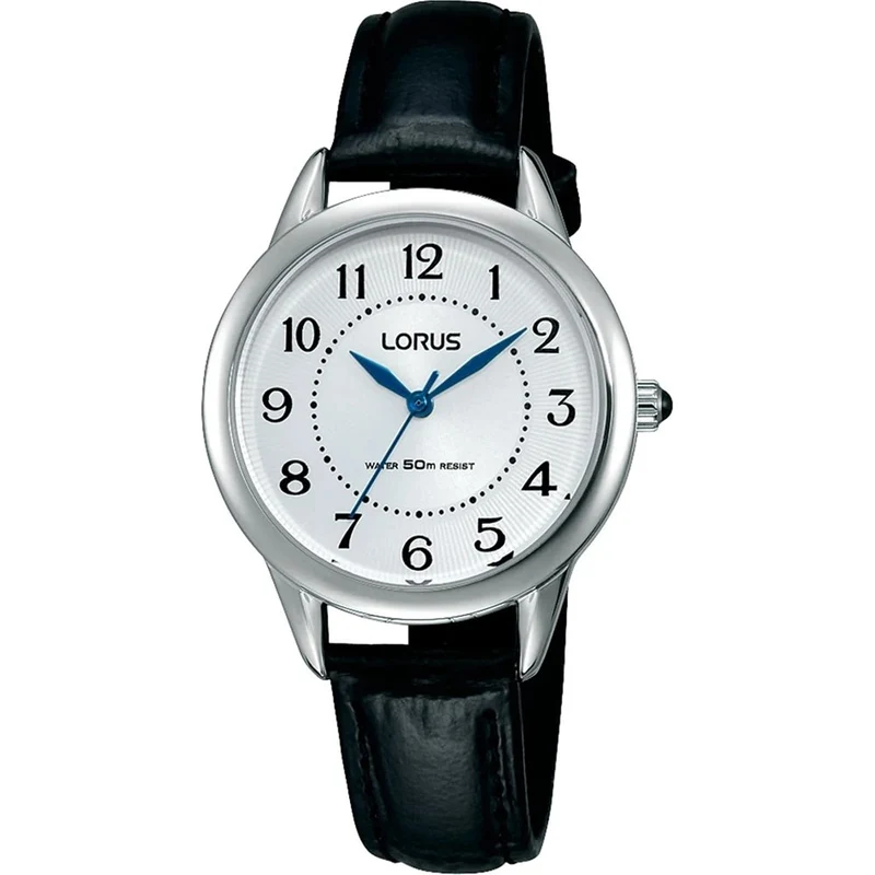 Lorus Dress RG253JX5 Damen Armbanduhr • Blaue Zeiger • Schwarzes Lederband