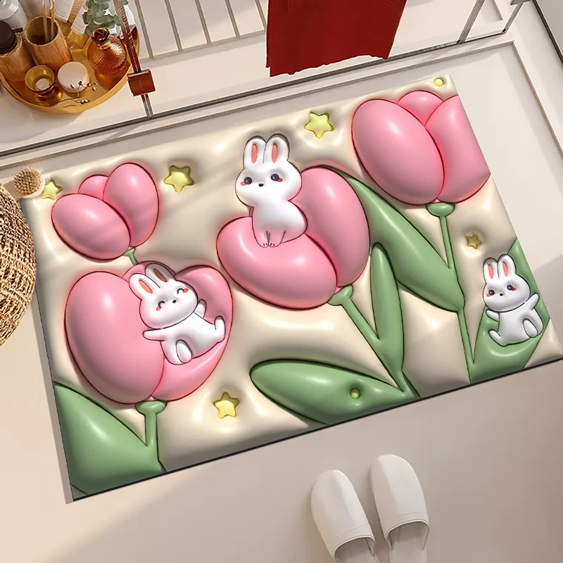 Badezimmer-Badematte mit floralem Muster