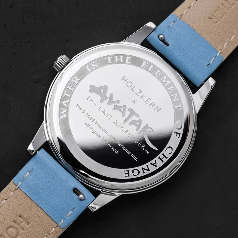 Holzkern Avatar Water Tribe Unisex Armbanduhr Marmor/Blau • Miyota Quarzwerk • Echter Blaumarmor-Zifferblatt
