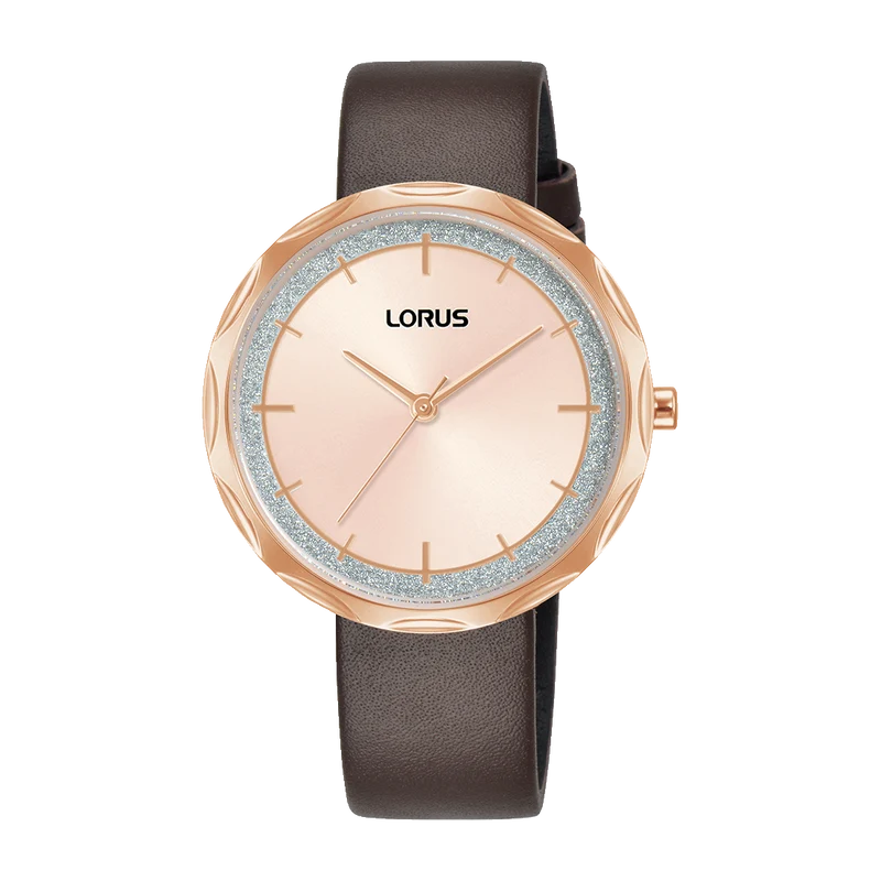 Lorus RG246WX9 Damenuhr Rosa-Gold • Mineralglas • Lederarmband