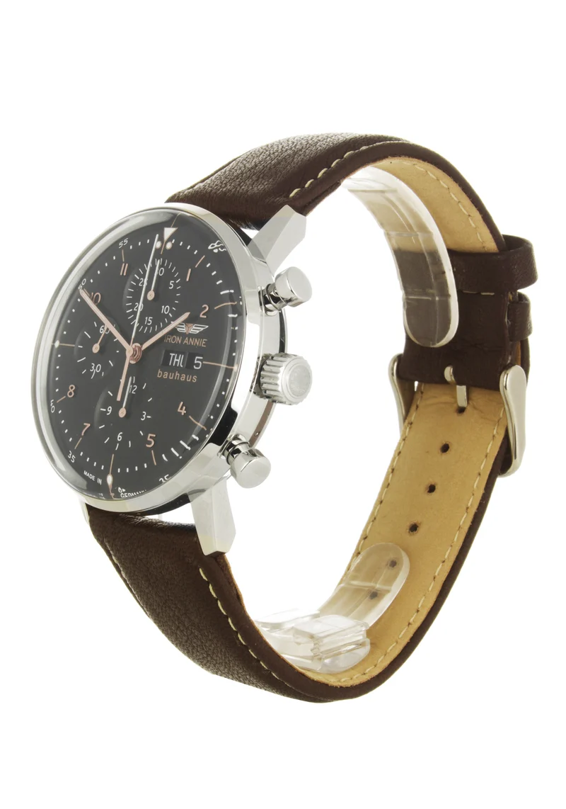 Iron Annie Bauhaus 5018-2 Herrenuhr Automatik Schwarz • Valjoux 7750 Chronograph • Sichtboden