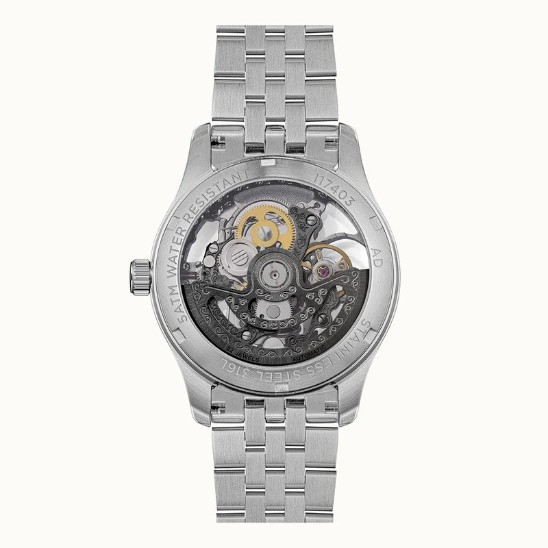 Ingersoll The Maverick I17403 Herrenuhr Silber • Automatikwerk • Skelett-Zifferblatt