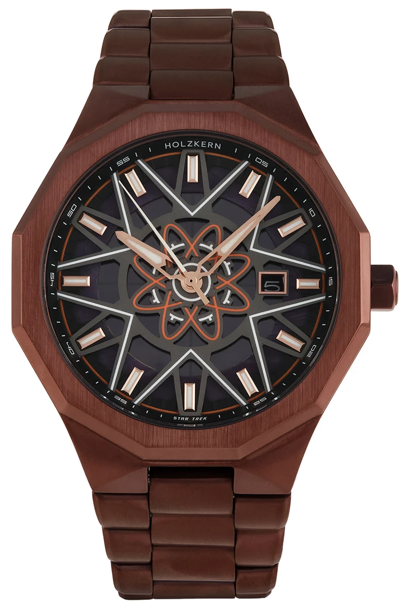 Holzkern Star Trek™ Tellarite Herrenuhr Solar Marmor/Violett • Echtes Marmorzifferblatt • Solarwerk ohne Batteriewechsel