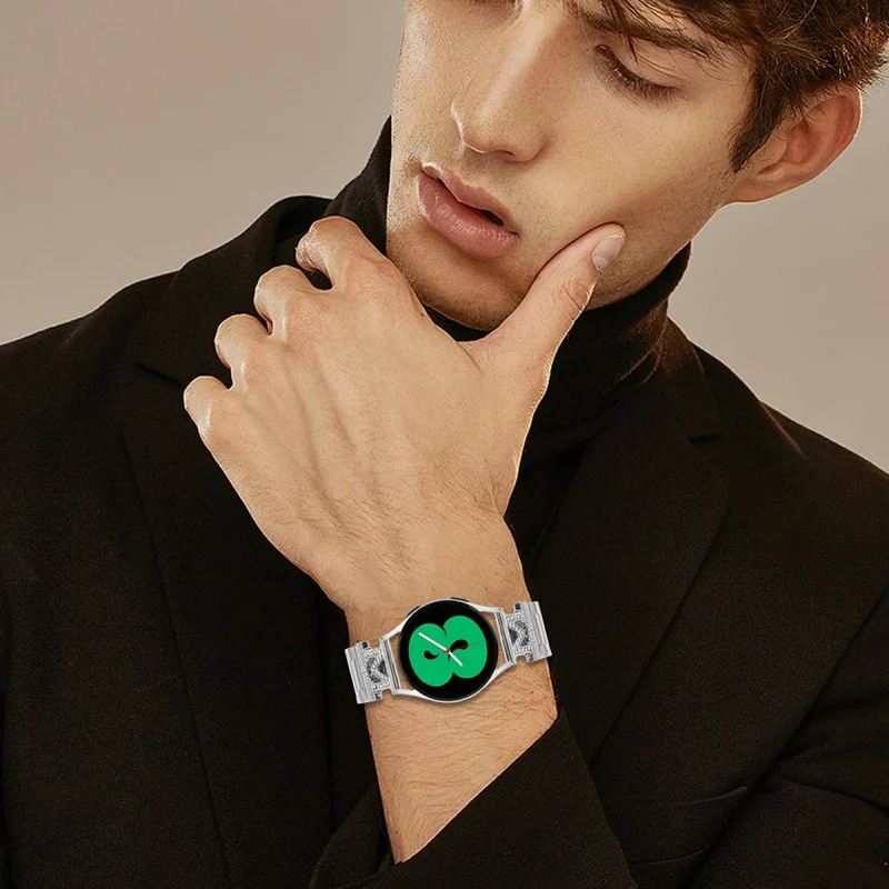 Unglaublich Robust Garmin Vivomove Sport / Garmin Venu 2 Plus Metall Und Strass Universell Armband