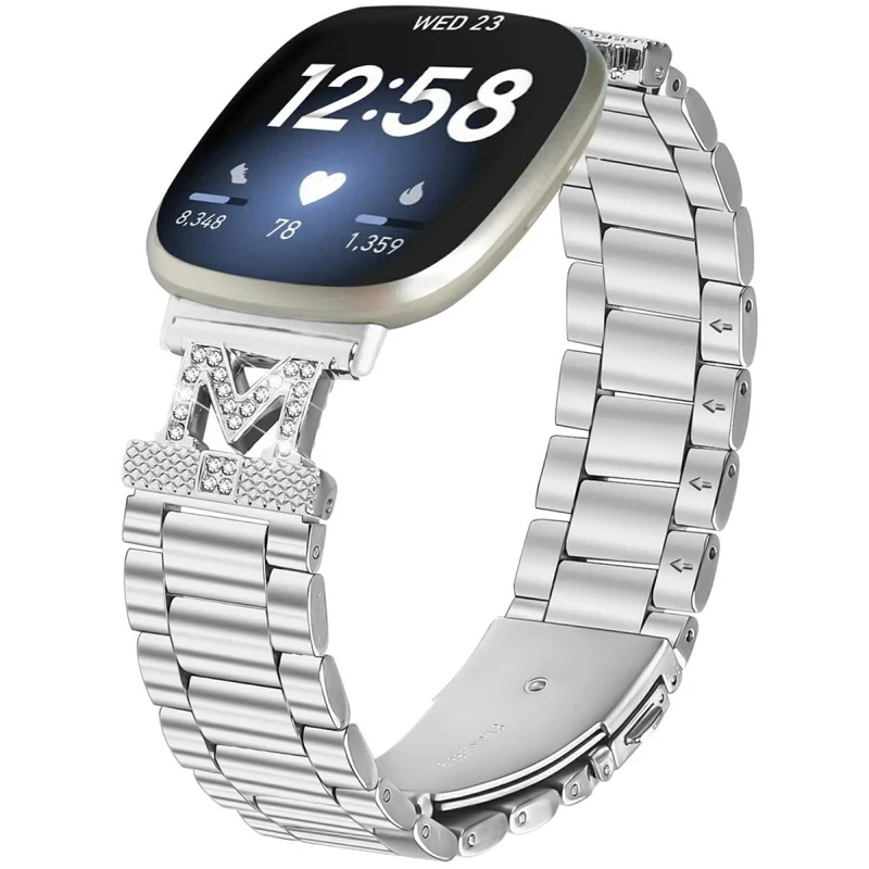 Auffallend Nett Fitbit Versa 3 / Fitbit Sense Metall Und Strass Armband