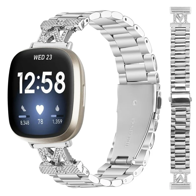 Auffallend Nett Fitbit Versa 3 / Fitbit Sense Metall Und Strass Armband