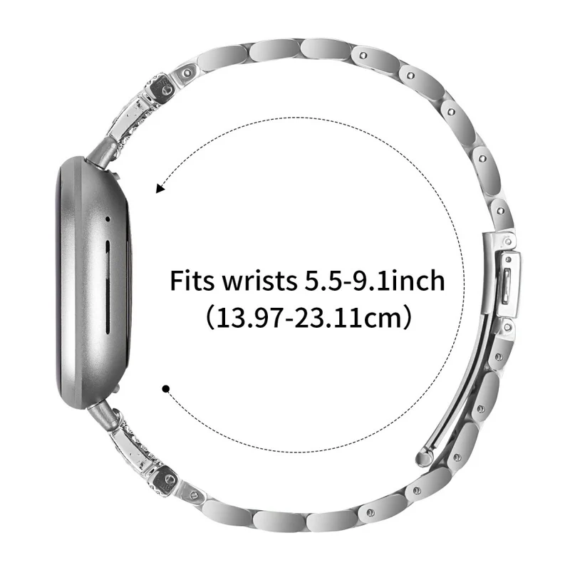 Auffallend Nett Fitbit Versa 3 / Fitbit Sense Metall Und Strass Armband