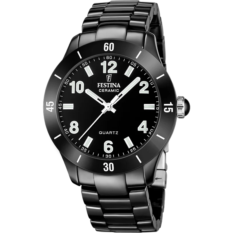 Festina F20723/1 Damenuhr Schwarz • Keramikgehäuse • Quarzwerk
