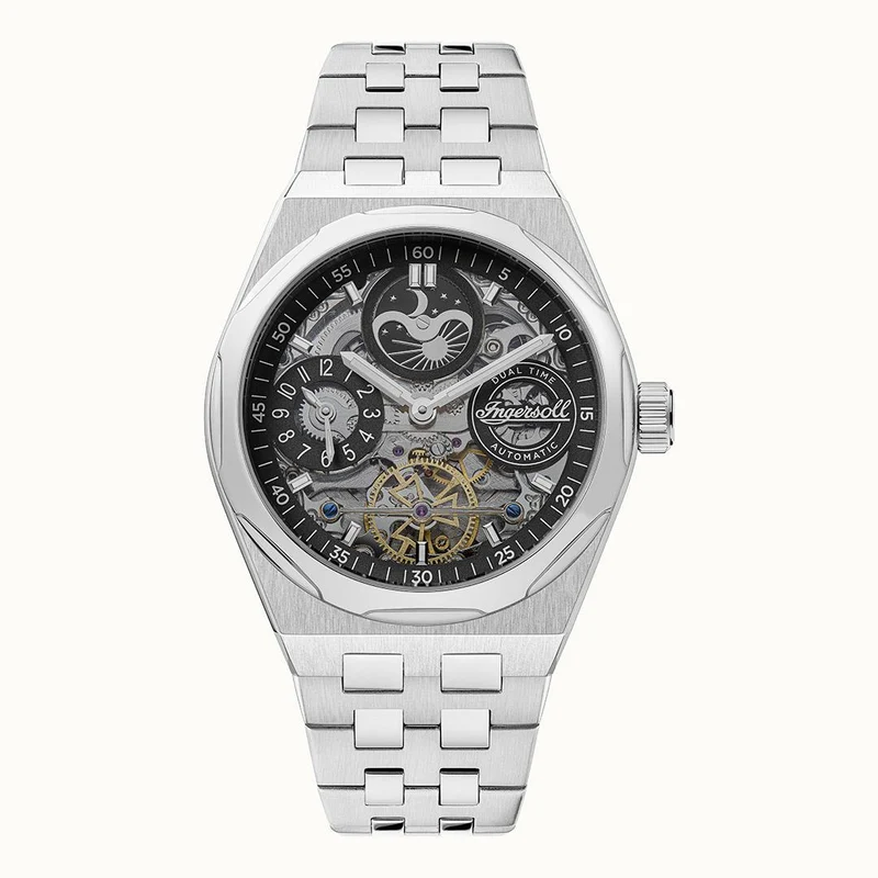Ingersoll The Broadway I12901 Herrenuhr • Dual Time Automatik • Mineralglas
