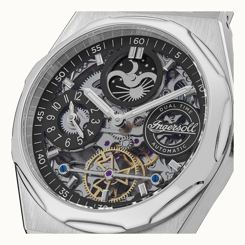 Ingersoll The Broadway I12901 Herrenuhr • Dual Time Automatik • Mineralglas