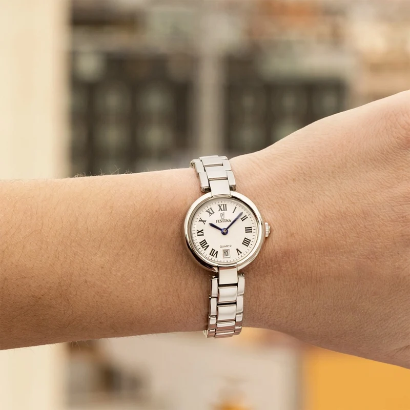 Festina Mademoiselle F20784/2 Damen Armbanduhr • Edelstahlgehäuse • Silberfarbenes Armband