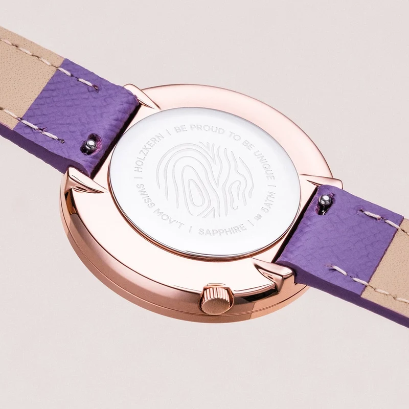 Holzkern Coralline Damenuhr Roségold • Saphirglas • Swiss Movement