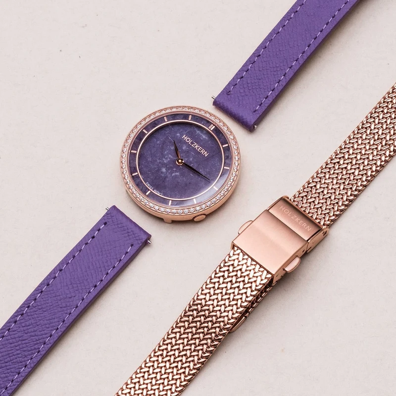 Holzkern Coralline Damenuhr Roségold • Saphirglas • Swiss Movement