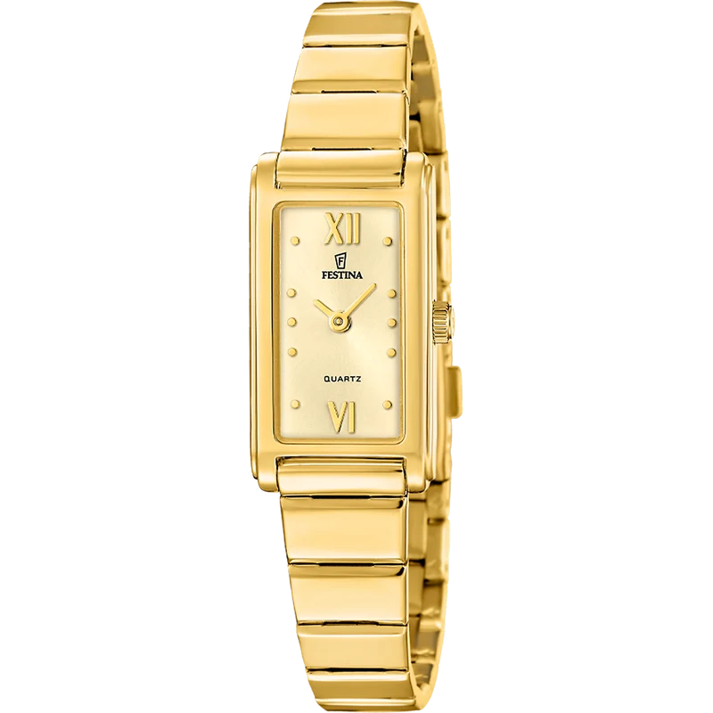 Festina Mademoiselle F20768/2 Damen Armbanduhr Gold • Mineralglas • Edelstahlarmband