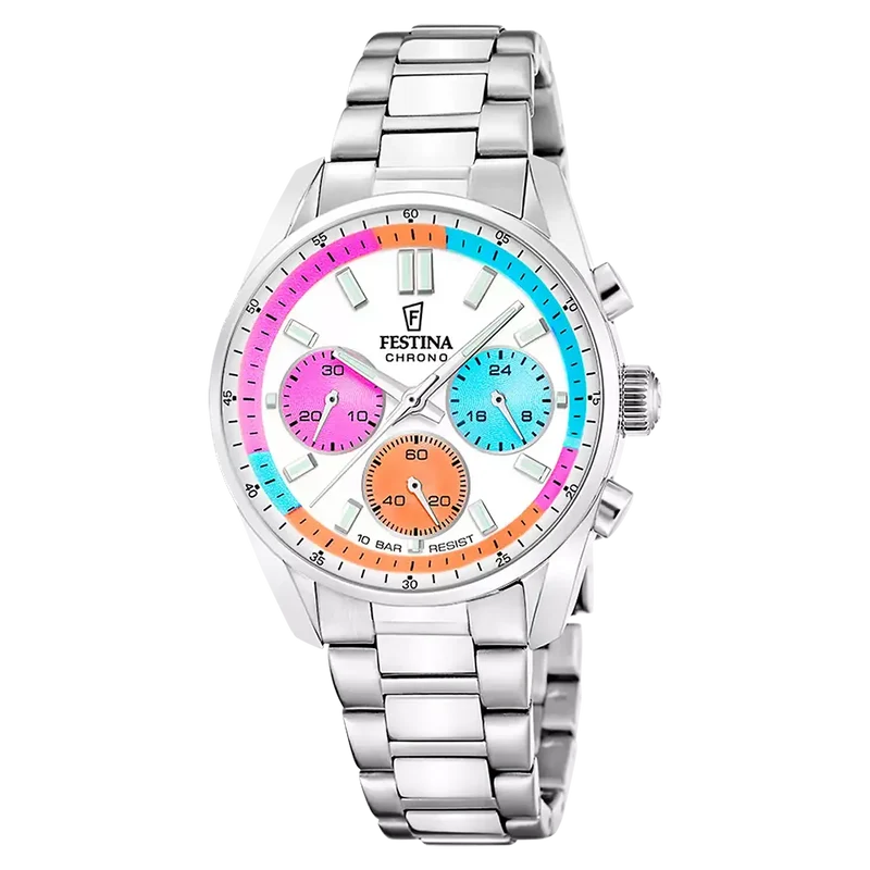 Festina Boyfriend F20753/7 Unisex Armbanduhr Mehrfarbig • Quarz-Chronograph • Mineralglas