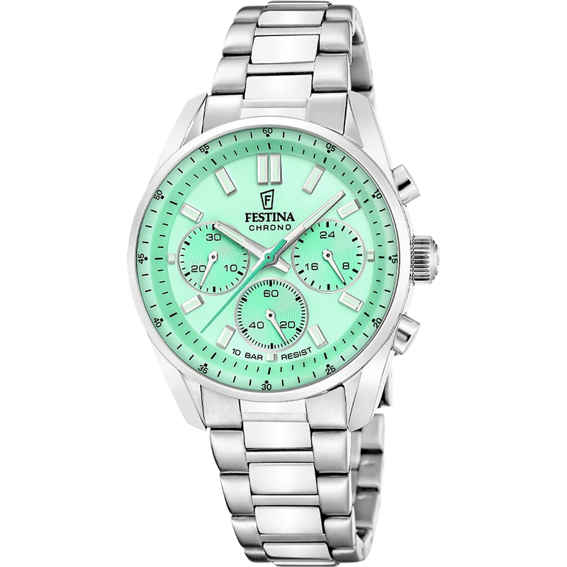 Festina Boyfriend F20753/1 Damenuhr Chronograph Blau • 10 ATM Wasserdichtigkeit • Edelstahlgehäuse