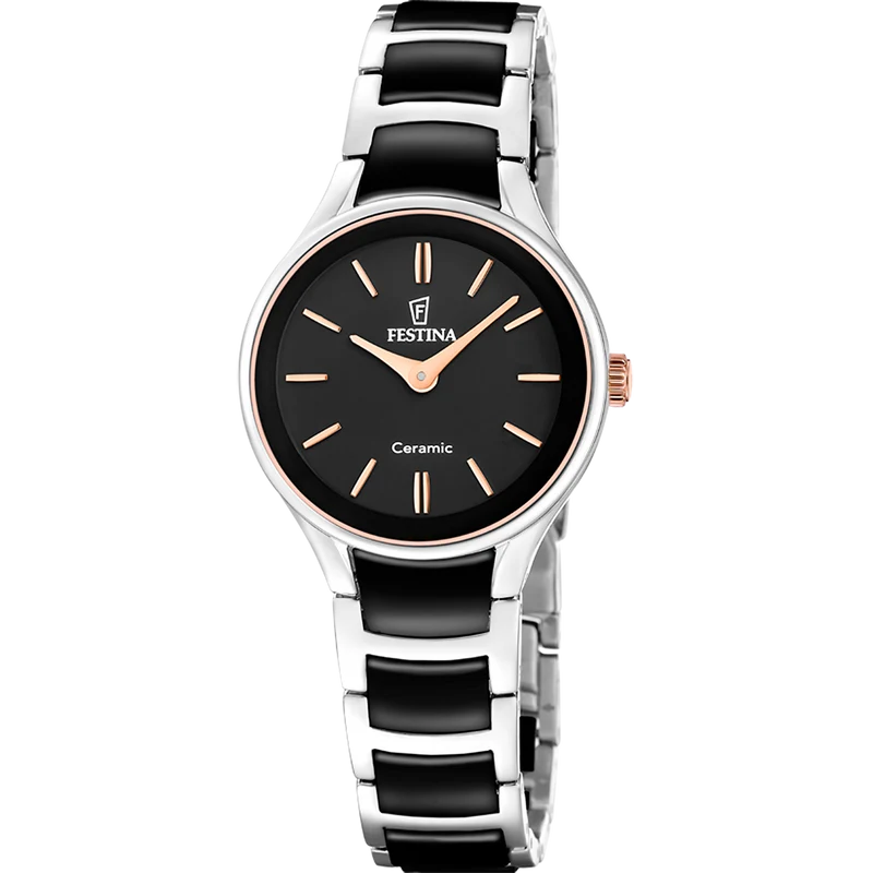 Festina F20752/7 Damen Armbanduhr Schwarz • Keramikgehäuse • Quarzwerk MIYOTA