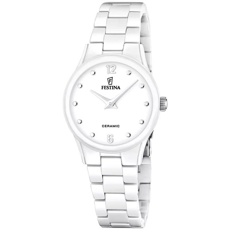Festina F20751/1 Damen Armbanduhr Keramik Weiß • Keramikarmband • Elegantes Design