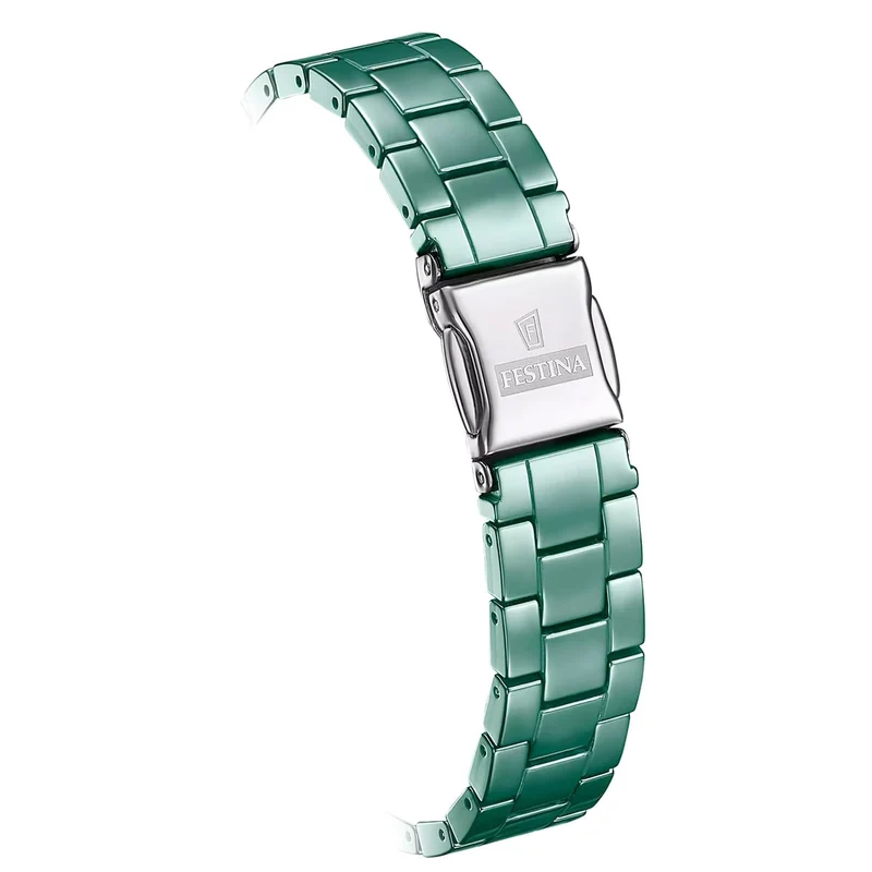 Festina F20751/3 Damenuhr Keramik Salbeigrün • Keramikarmband • Elegantes Damendesign
