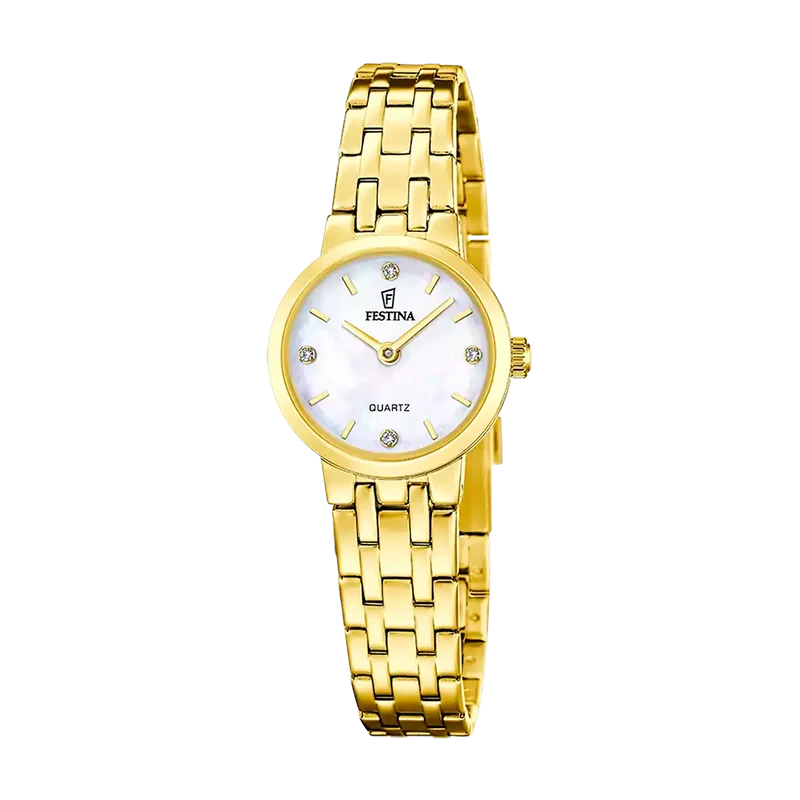 Festina Mademoiselle F20748/1 Damen Armbanduhr Weiß • Quarzwerk • Edelstahlarmband