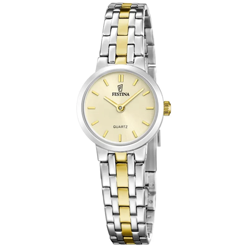Festina Mademoiselle F20747/2 Damen Armbanduhr Gold • Edelstahlarmband • Elegantes Damenmodell