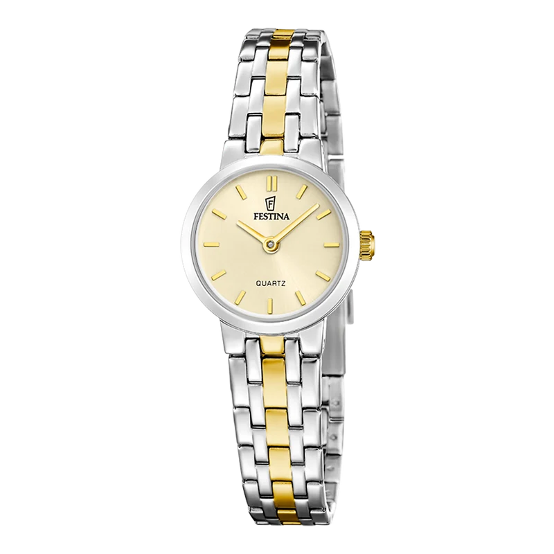 Festina Mademoiselle F20747/2 Damen Armbanduhr Gold • Edelstahlarmband • Elegantes Damenmodell