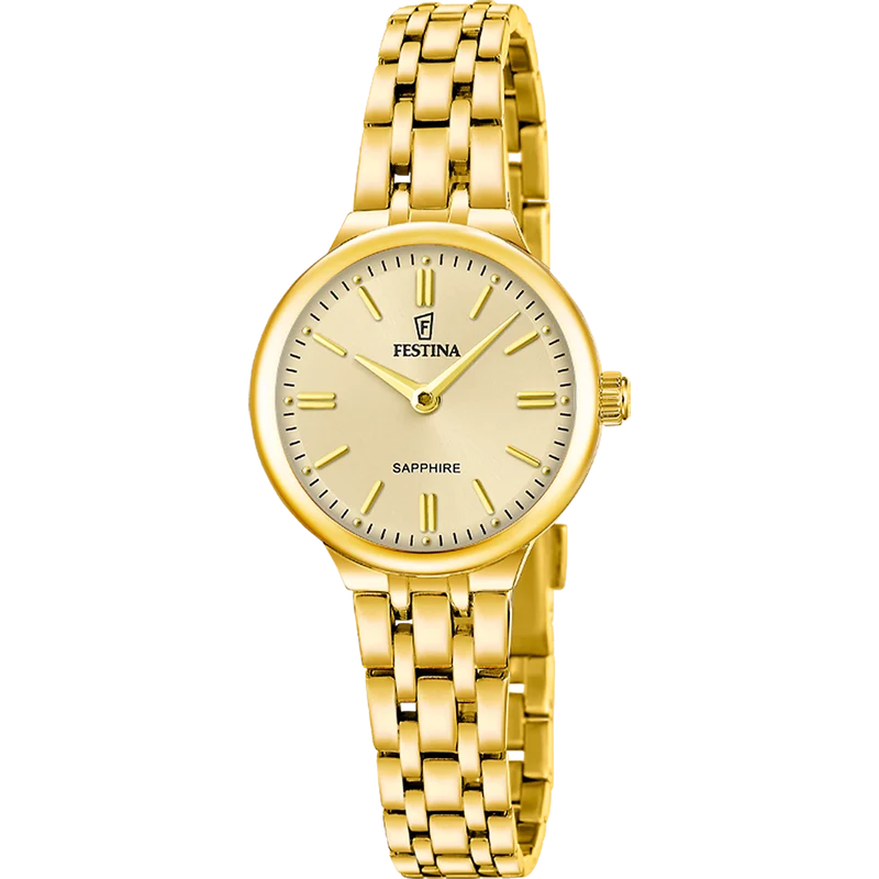 Festina Mademoiselle F20745/2 Damenuhr Goldfarben • Quarzwerk • Edelstahlarmband