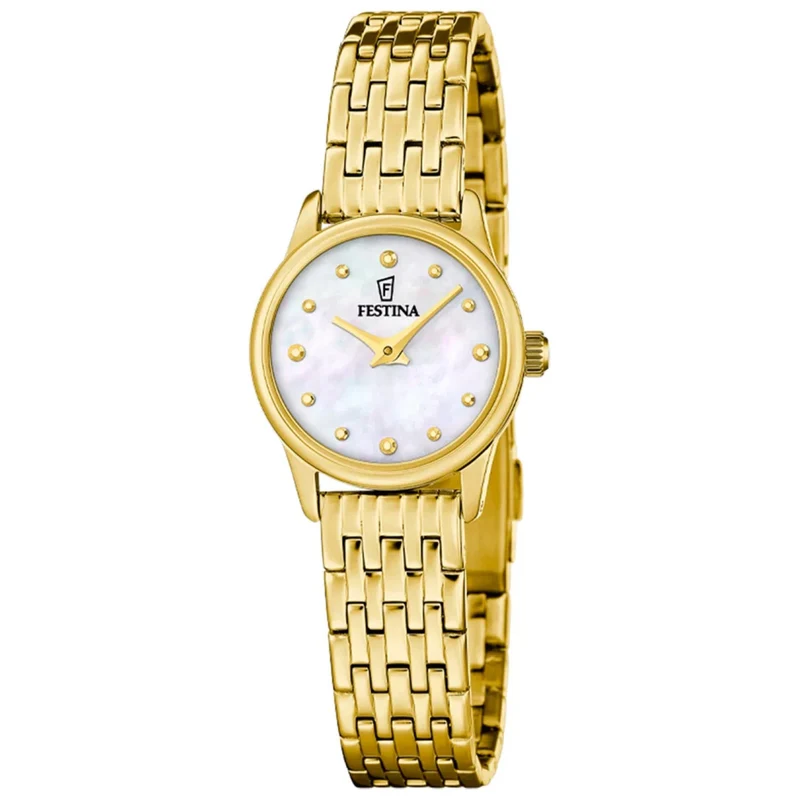 Festina Mademoiselle F20750/1 Damen Armbanduhr • Perlmutt-Zifferblatt • Edelstahlarmband