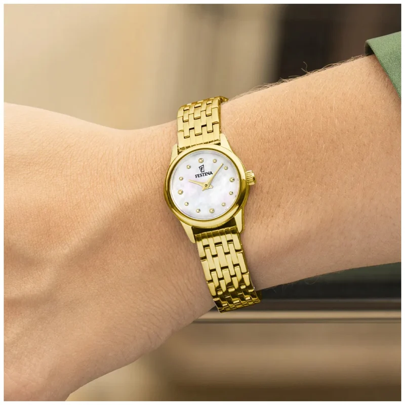 Festina Mademoiselle F20750/1 Damen Armbanduhr • Perlmutt-Zifferblatt • Edelstahlarmband