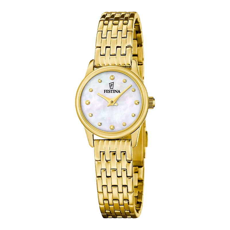 Festina Mademoiselle F20750/1 Damen Armbanduhr • Perlmutt-Zifferblatt • Edelstahlarmband