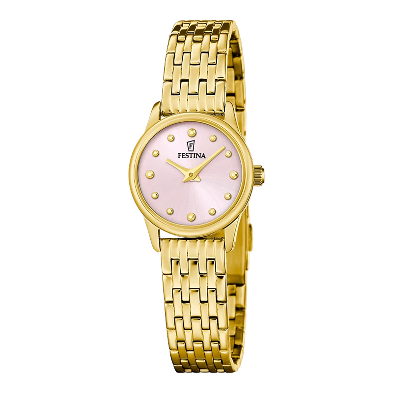 Festina Mademoiselle F20750/2 Damen Armbanduhr • Quarzwerk • Goldfarben/Rosa
