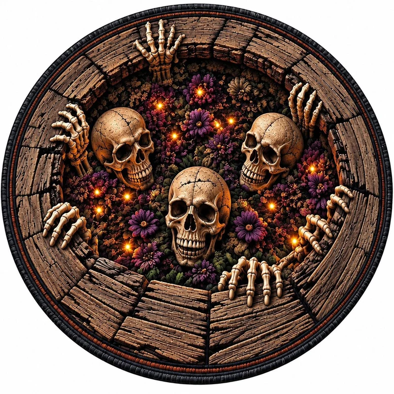 Verspielt Halloween-Themen runde Teppich