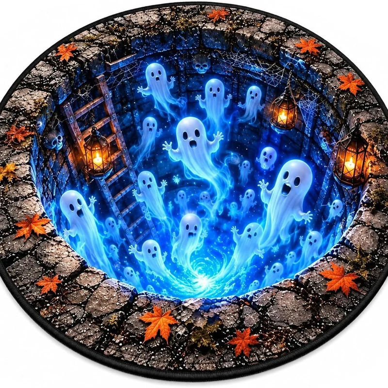 Verspielt Halloween-Themen runde Teppich