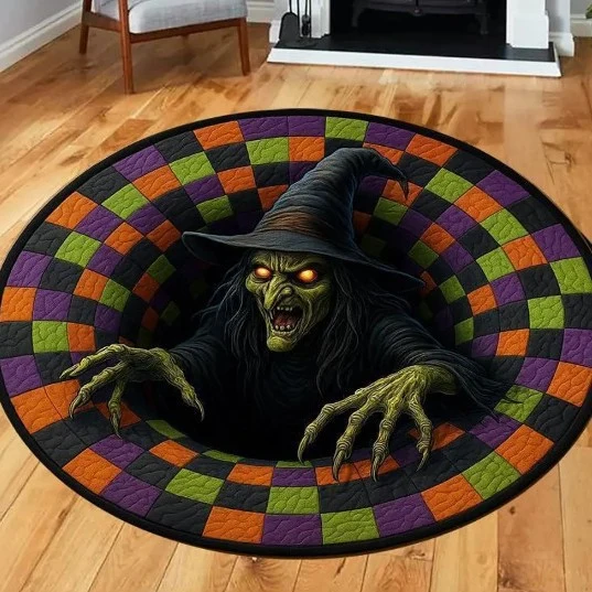 Spooky Halloween-Themen Dekorativer runder Teppich